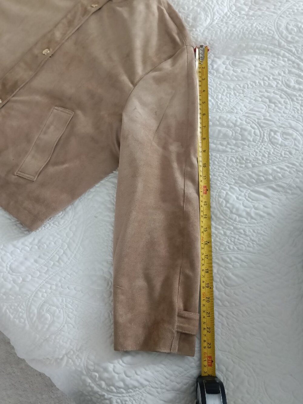 ZARA FAUX SUEDE HIGH-NECK BOMBER JACKET US XL - NWOT - Picture 12 of 16